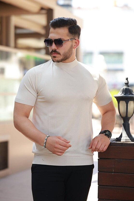 Moda Shop & Butik Erkek Yarım Balıkçı Yaka Kısa Kollu Tişört