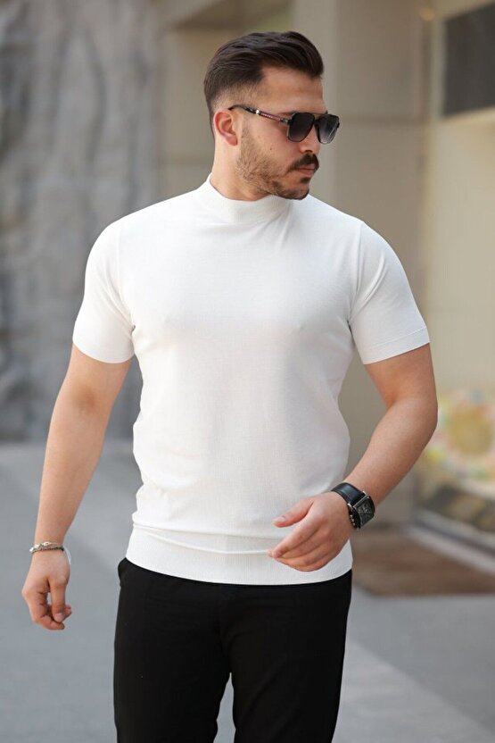 Moda Shop & Butik Erkek Yarım Balıkçı Yaka Kısa Kollu Tişört