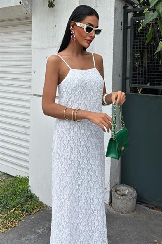 Moda Shop & Butik Askıları Ayarlanabilir Örme Dantel Elbise 2879