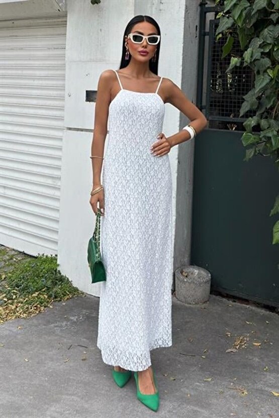 Moda Shop & Butik Askıları Ayarlanabilir Örme Dantel Elbise 2879