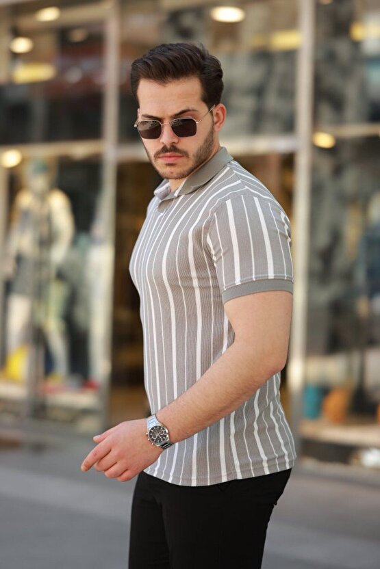 Shop & Butik Erkek Yakalı Örme Kumaş Kısa Kollu T-shirt