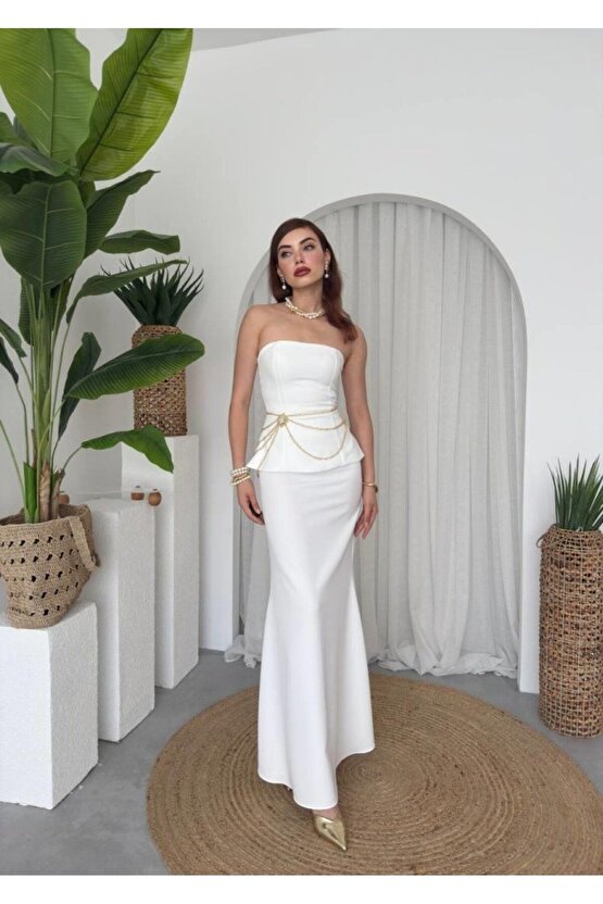 Moda Shop & Butik Spas Straplez Elbise
