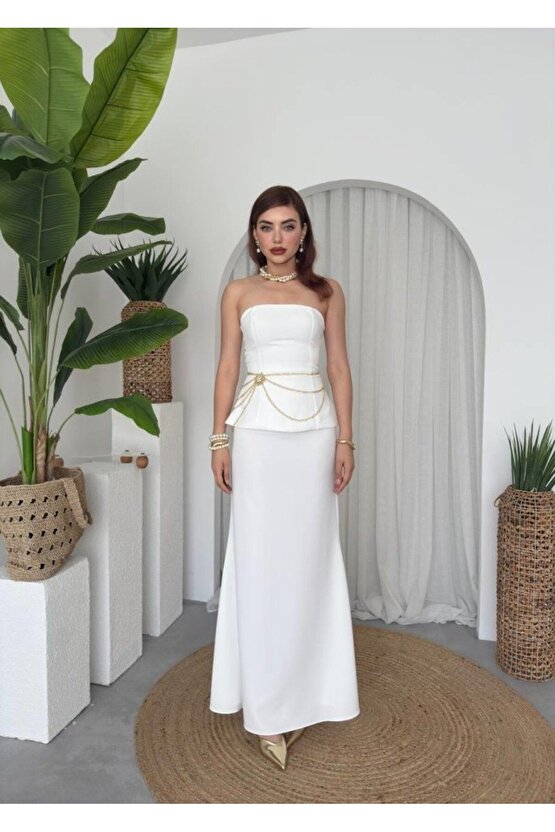 Moda Shop & Butik Spas Straplez Elbise