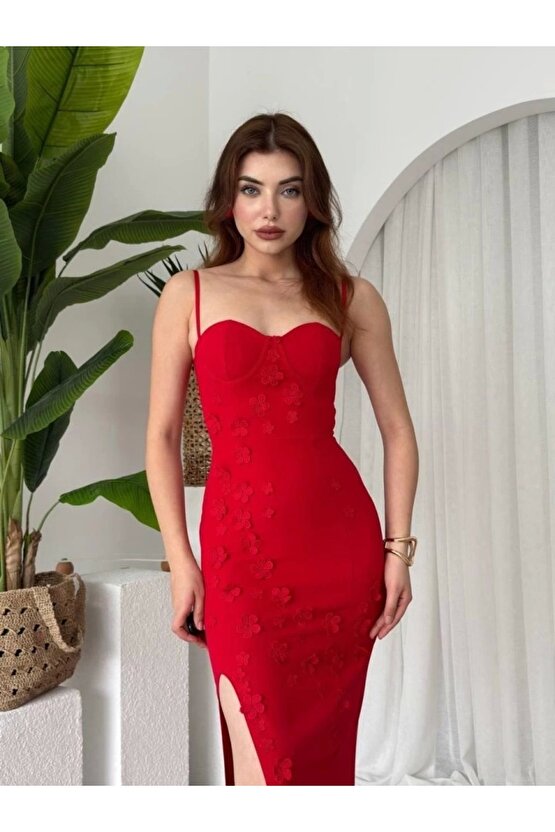 Stor Gül Detaylı Elbise