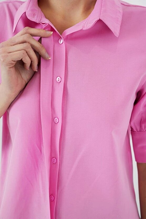 Kısa Kol Gömlek 20312 - Pembe