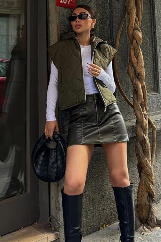 Mra Fashion Sveta Kapitone Şişme Yelek 5144-08