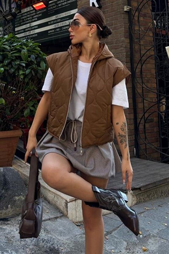 Mra Fashion Sveta Kapitone Şişme Yelek 5144-08