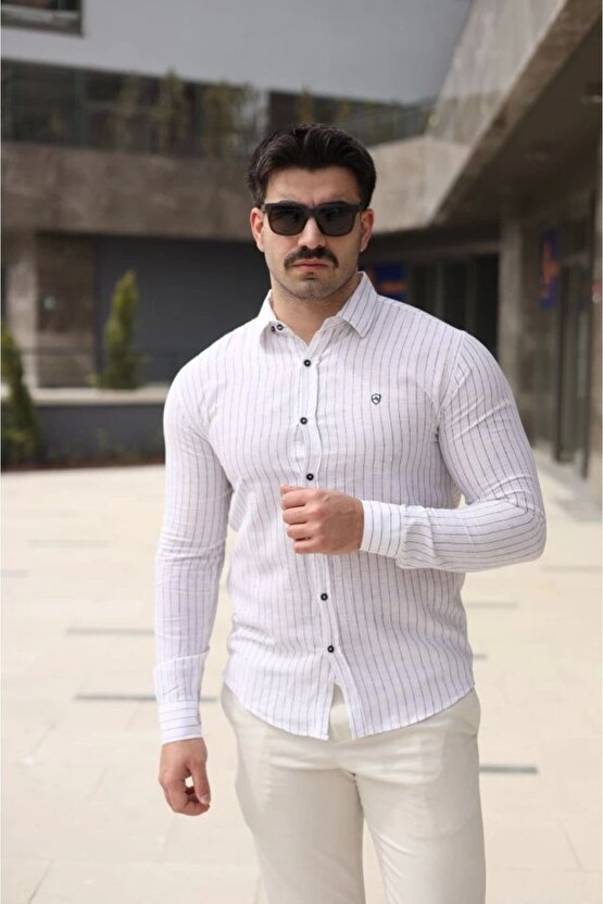 Erkek Çizgi Desenli Gömlek
