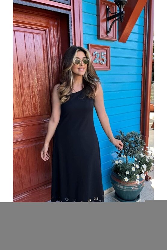 Kadın Kısa Kollu Kayık Yaka Arkadan Yakalı Ithal Krep Elbise