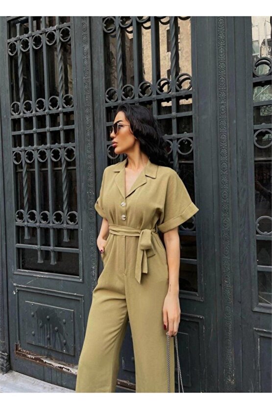 eyesof KETEN TULUM BEL BAĞLAMA DETAYLI - Yeşil