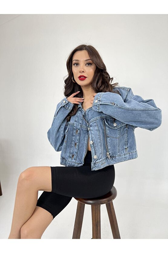 Ahes Shopping 6925 Kot Ceket-mavi