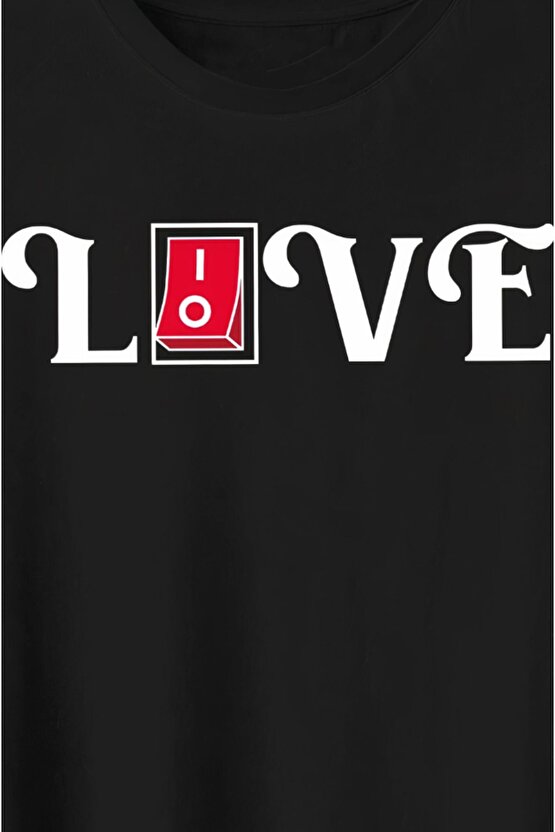 Gelirr Sevgililer Günü Için Özel Tasarım Love Baskılı T-shirt - Siyah