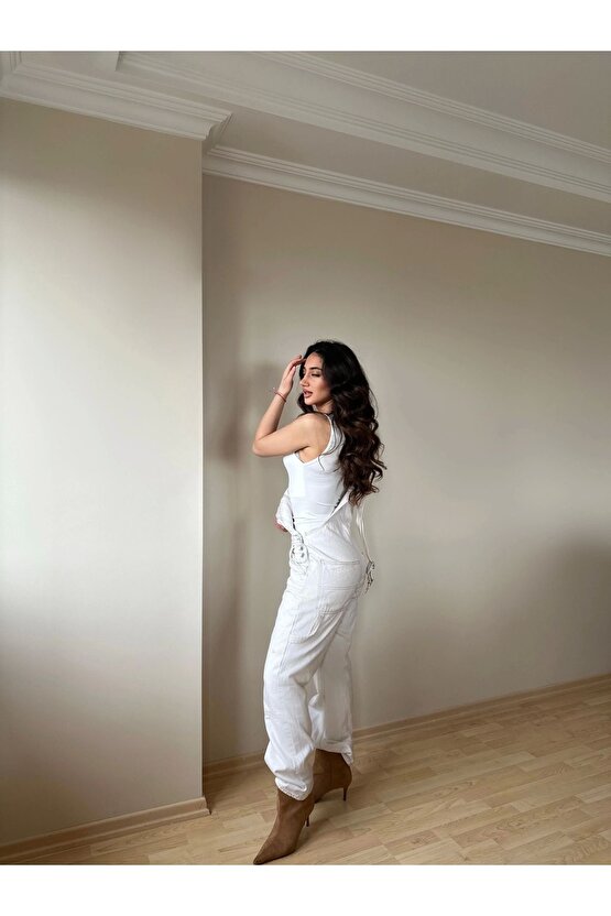 Halter Yaka Beyaz Bodysuit