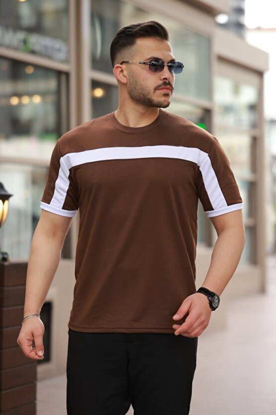 Myterrax Erkek Şerit Detaylı Kısa Kollu T-shirt