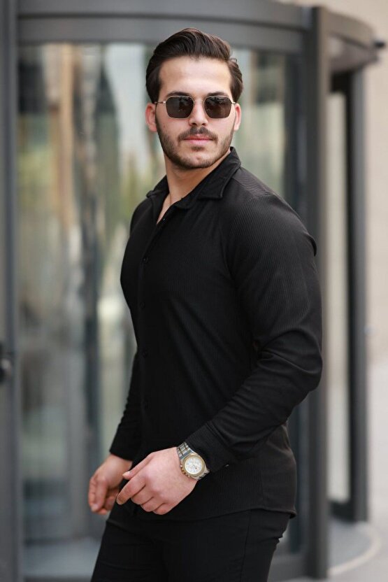 Mra Fashion Erkek Fitilli Uzun Kollu Gömlek