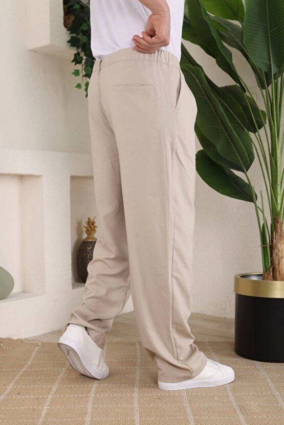eyesof Erkek Beli Lastikli Pileli Baggy Pantolon