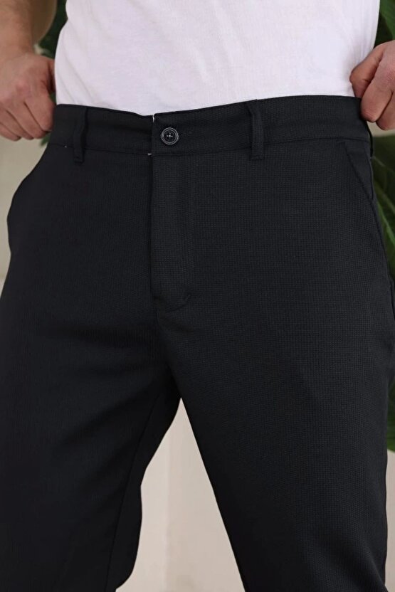 Erkek Casual Slim Fit Cord Desenli Kumaş Pantolon