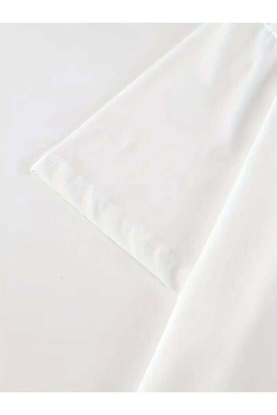 eyesof New York Baskılı Oversize Bisiklet Yaka T-shirt - Beyaz