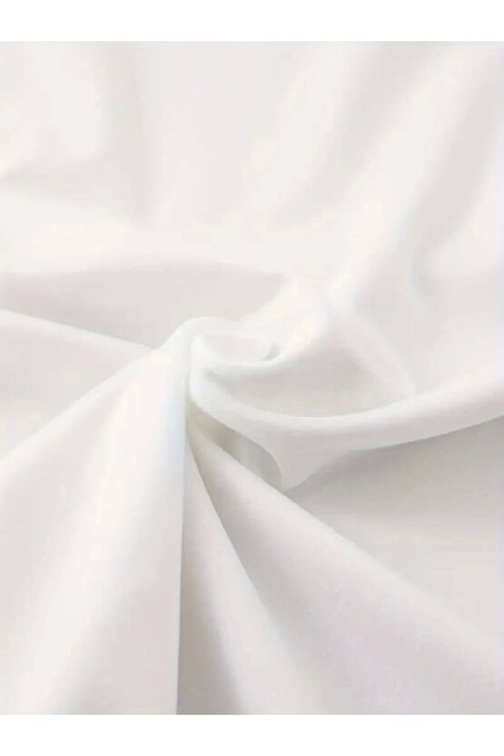 Baskılı Oversize Bisiklet Yaka T-shirt - Beyaz
