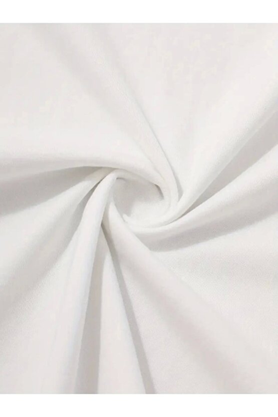 Baskılı Oversize Bisiklet Yaka T-shirt - Beyaz