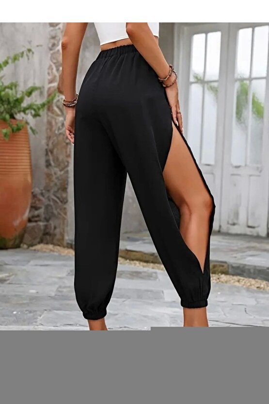 Baskılı Oversize Bisiklet Yaka T-shirt - Siyah