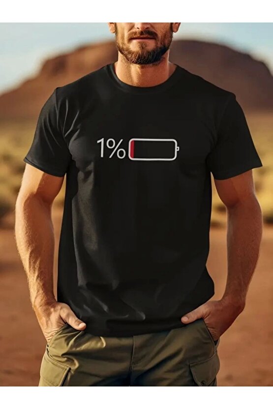 Baskılı Oversize Bisiklet Yaka T-shirt - Siyah
