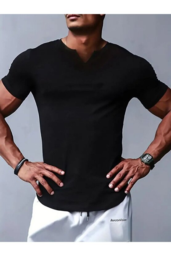 Moda Shop & Butik Erkek Kısa Kollu V Yaka Süprem T-shirt
