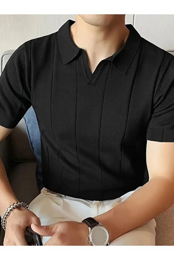 Moda Shop & Butik Erkek Kısa Kollu Polo Yakalı Triko Tshirt