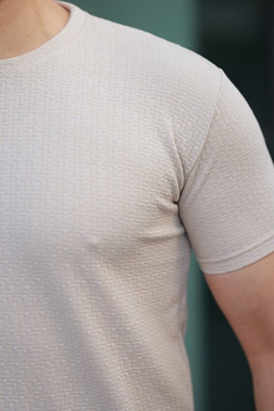 Myterrax Erkek Kısa Kollu Zigzag Desenli T-shirt