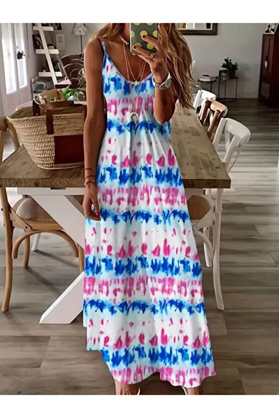 Moda Shop & Butik Kadın Askılı Tam Boy Süprem Elbise