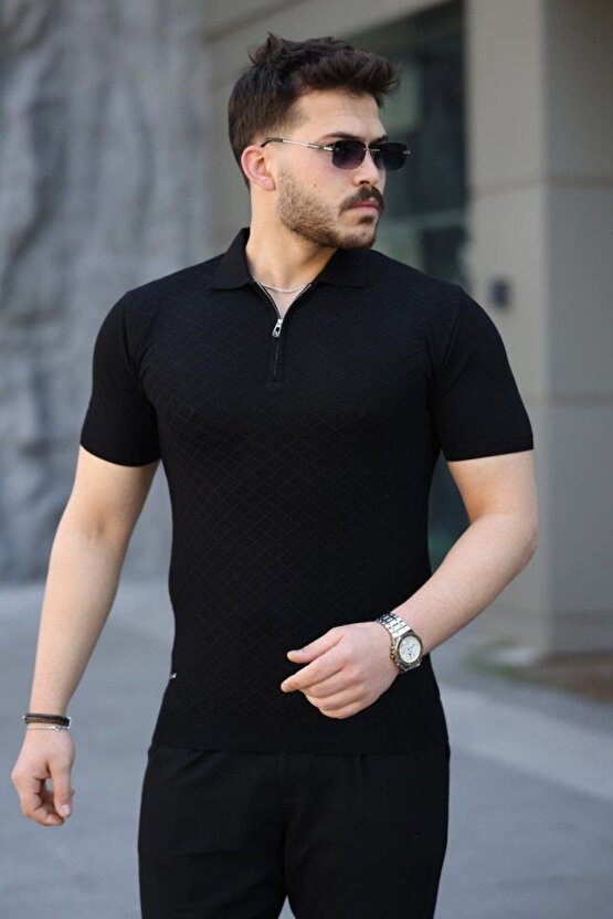 Erkek Viskon Kumaş Polo Yaka Tişört