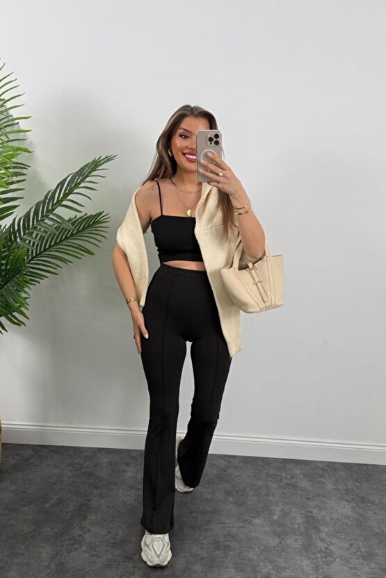 Mra Fashion Kadın Amazon Kumaş Çımalı Tayt