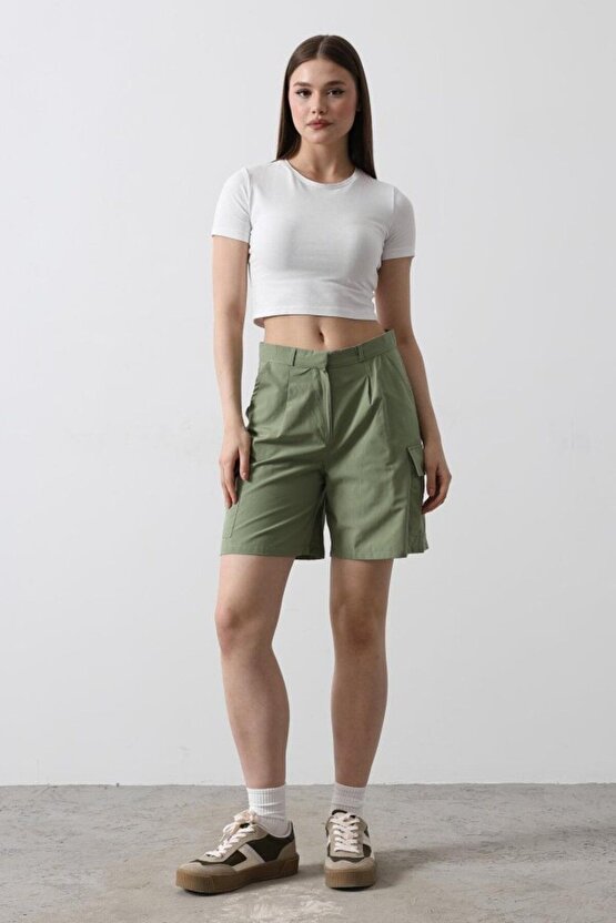 Mra Fashion Cargo Cepli Şort - Haki