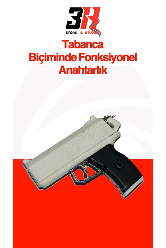 Tabanca Anahtarlık Fonksiyonel Boncuk Atan Silah Şeklinde Oyuncak Anahtarlık