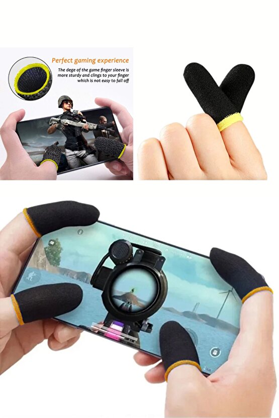 Pubg Parmaklık Eldiveni 2 Çift 4 Adet E-spor Mobile Parmak Eldiven Ultra Hassasiyet