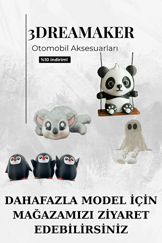 Salıncaklı Ayıcık Araba Dikiz Ayna Süsü - Otomobil Aksesuarları -araba Süsü
