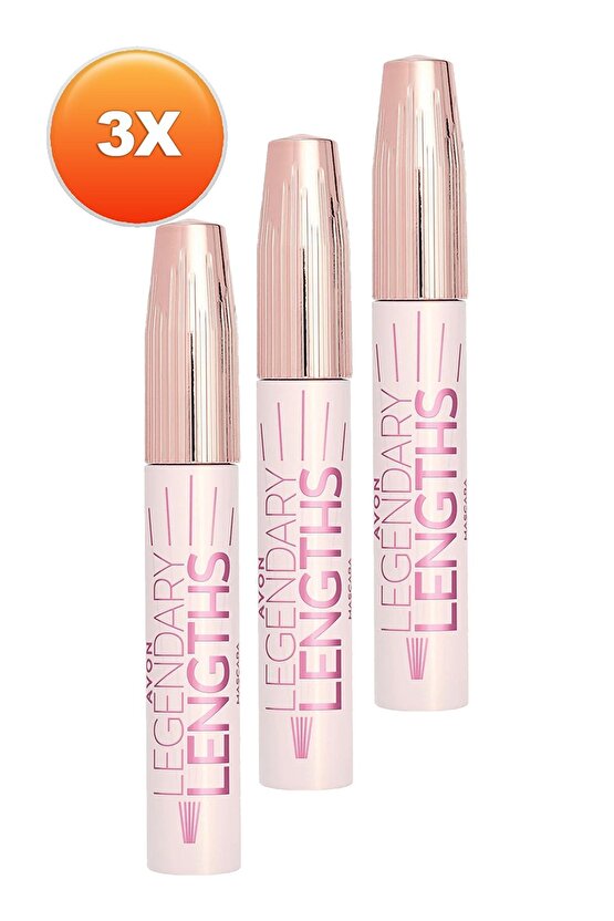 Legendary Lengths Hacim ve Uzunluk Veren Siyah Maskara 10 Ml. Üçlü Set