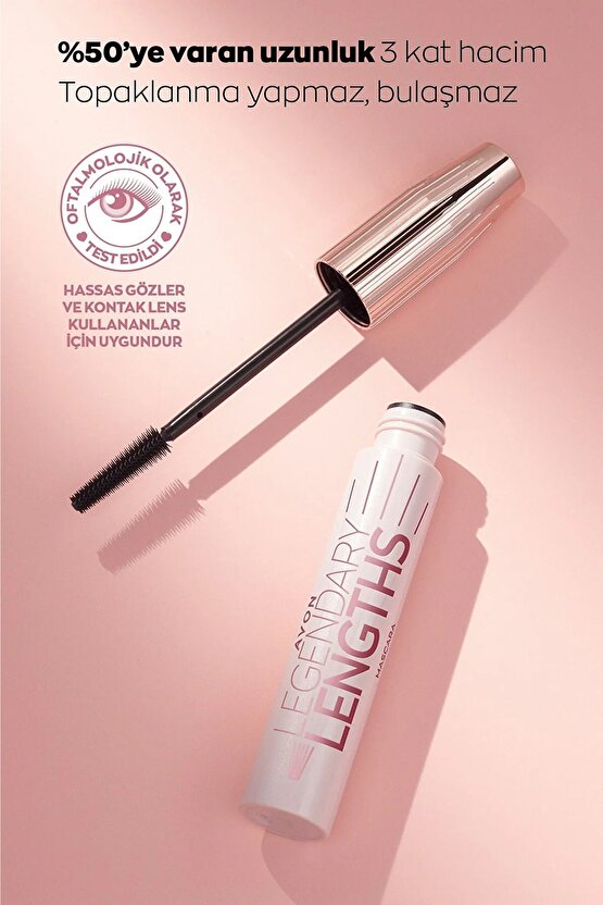 Legendary Lengths Hacim ve Uzunluk Veren Siyah Maskara 10 Ml. Üçlü Set