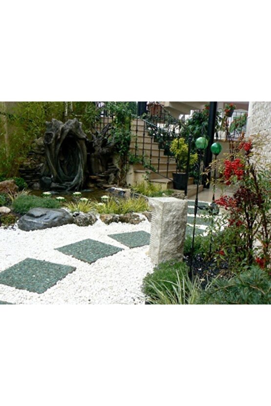 Beyaz Dolomit Taş 25 Kg 4-6 Cm Dekoratif Taş Bahçe Süs Taşı Loche