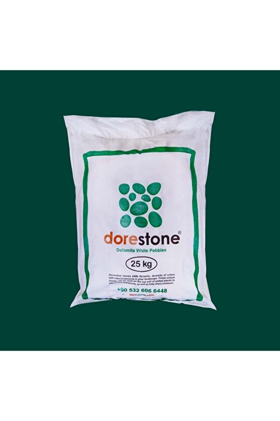 Tamburlanmış Beyaz Dolomit Taşı - 25 Kg 20-40 Mm Beyaz Doğal Taş