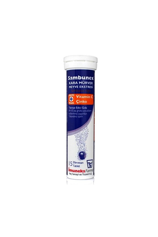 Sambuneks Kara Mürver Vitamin C Çinko Efervesan Tablet 20 Tablet