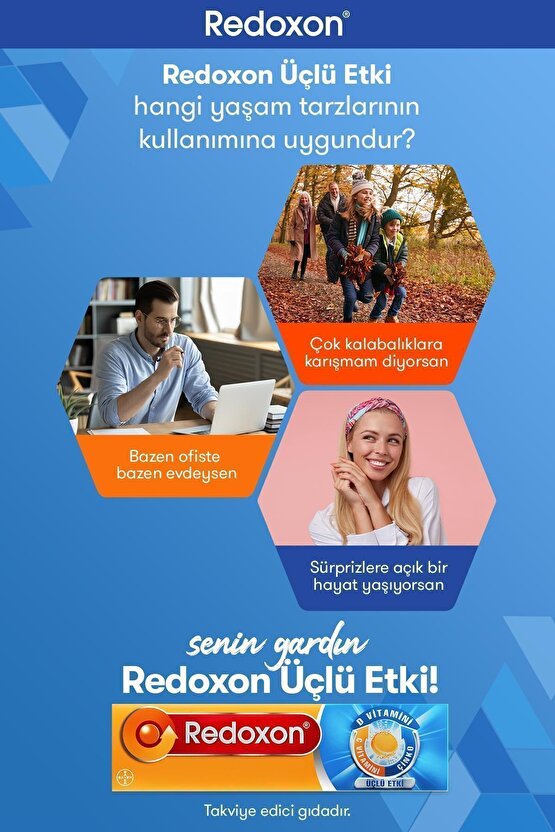 Üçlü Etki 15 Efervesan Tablet I 1000 Mg C Vitamini, D Vitamini Ve Çinko Içeren Takviye Edici