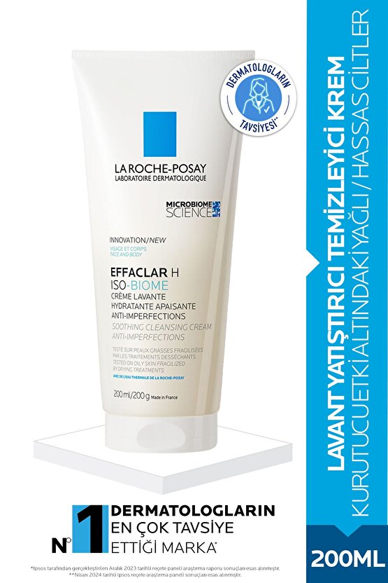 Effaclar H Isobiome Kurutucu Bakım Alan Ciltlere Özel Lavant Temizleyici Krem 200ml