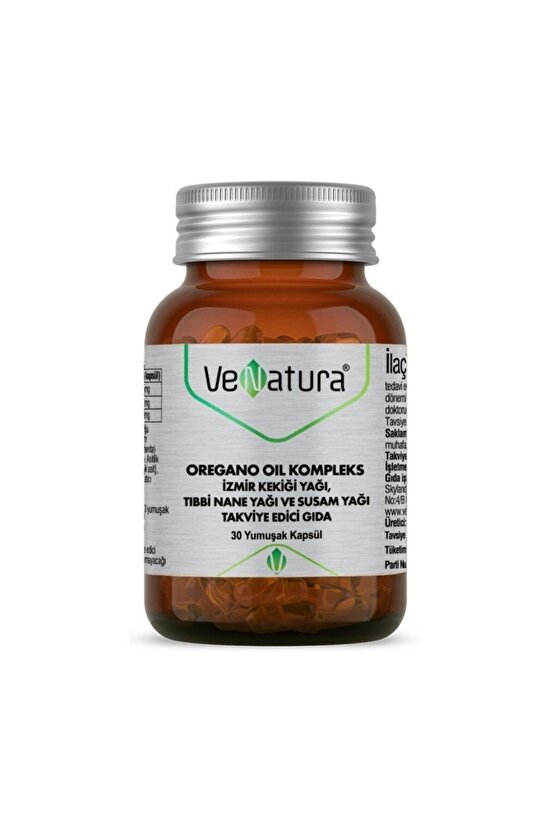 Oregano Oil Kompleks İzmir Kekik Yağı, Tıbbi Nane ve Susam Yağı 30 Kapsül