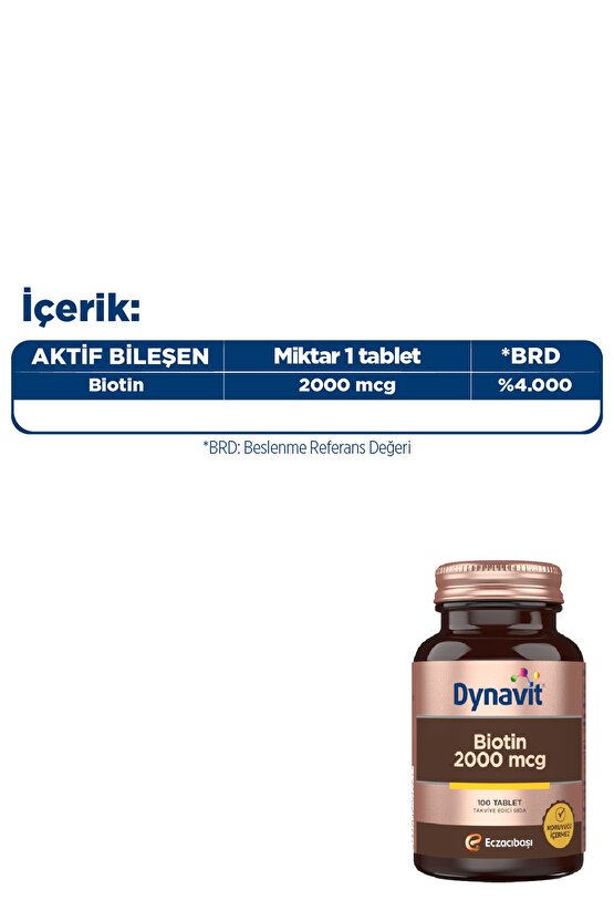 Biotin 2000 Mcg 100 Tablet