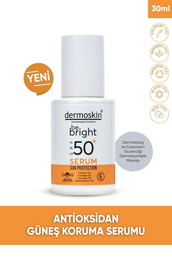 Be Bright Güneş Koruma Serumu SPF 50+ | Yüz Nemlendirici Güneş Koruyucu | UVA & UVB | 30 m