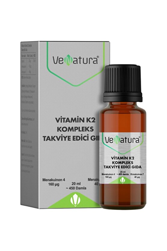 Vitamin K2 Kompleks Sıvı Takviye Edici Gıda Damla 20ml