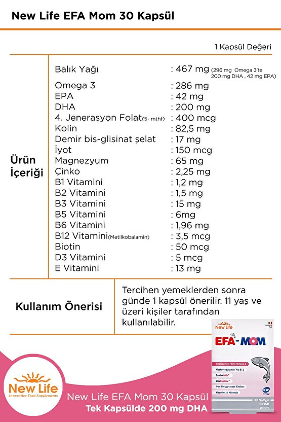 Efa Mom 30 Kapsül