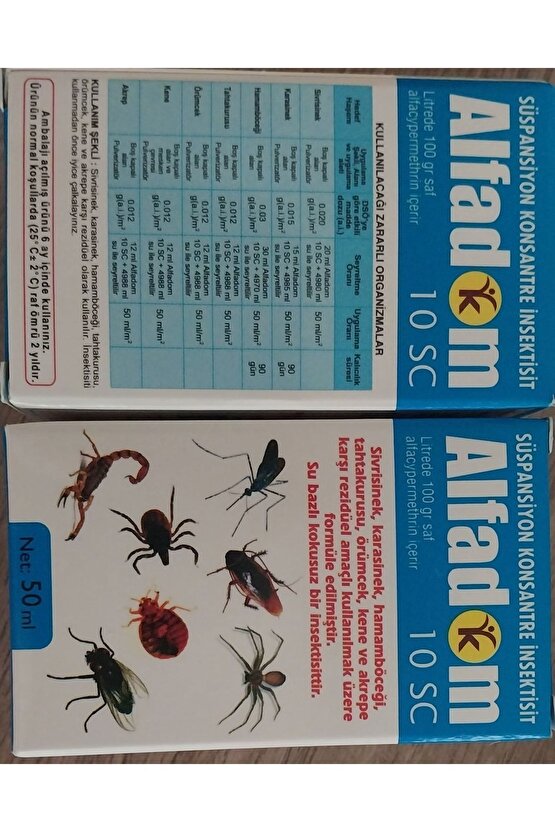 Alfadom 10 Sc Konsantre Genel Haşere Böcek Kene Ilacı 50 ml
