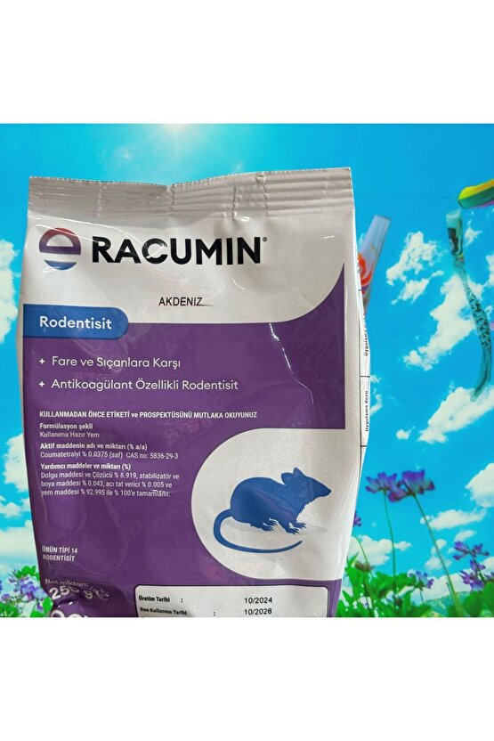 Envu Racumin Buğday Fare Ve Sıçan Zehiri 250 gram (ZEHİRLİ BUĞDAY) Yeni Üretim !!